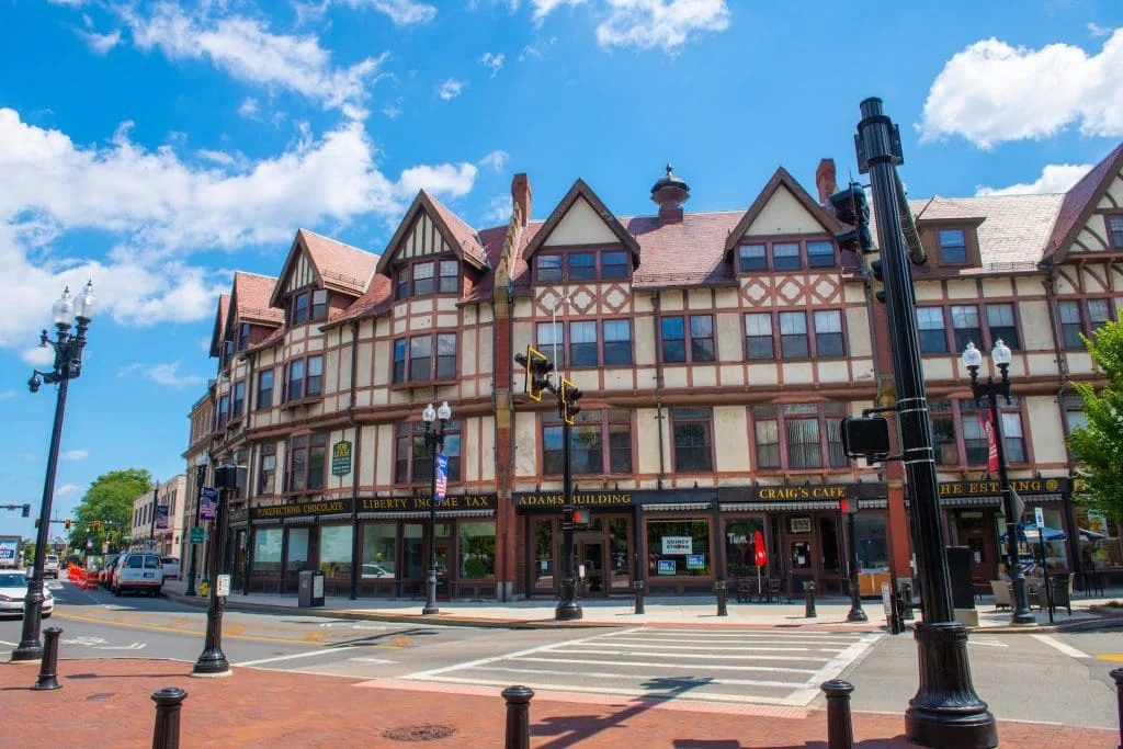 The historic Adams Building block in Quincy Center.